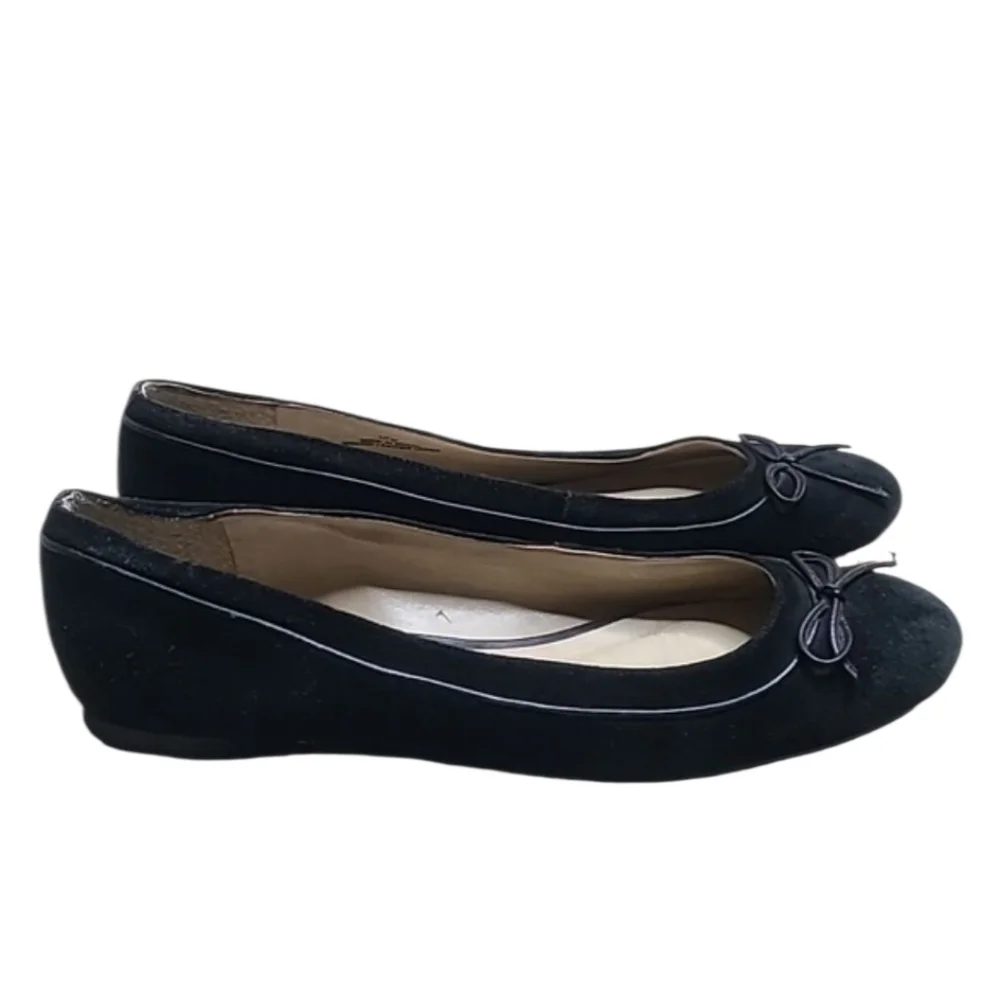 Talbots Black Suede Ballet Flat Loafers